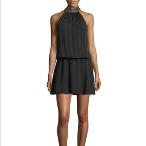Ramy Brook Mila Choker-Collar Sleeveless Silk Mini Dress